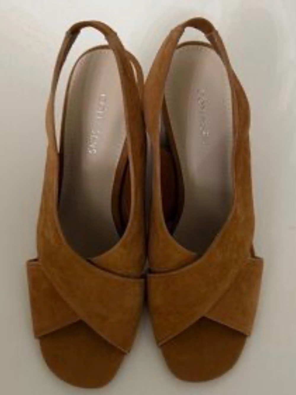 Women's Suede Slingback Sandals - Tan